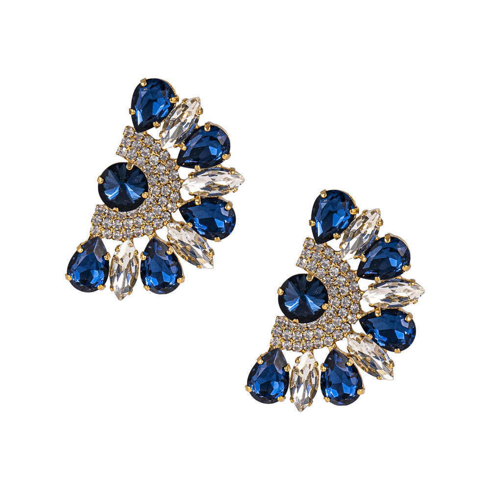 Orecchini strass Pavone con pietre