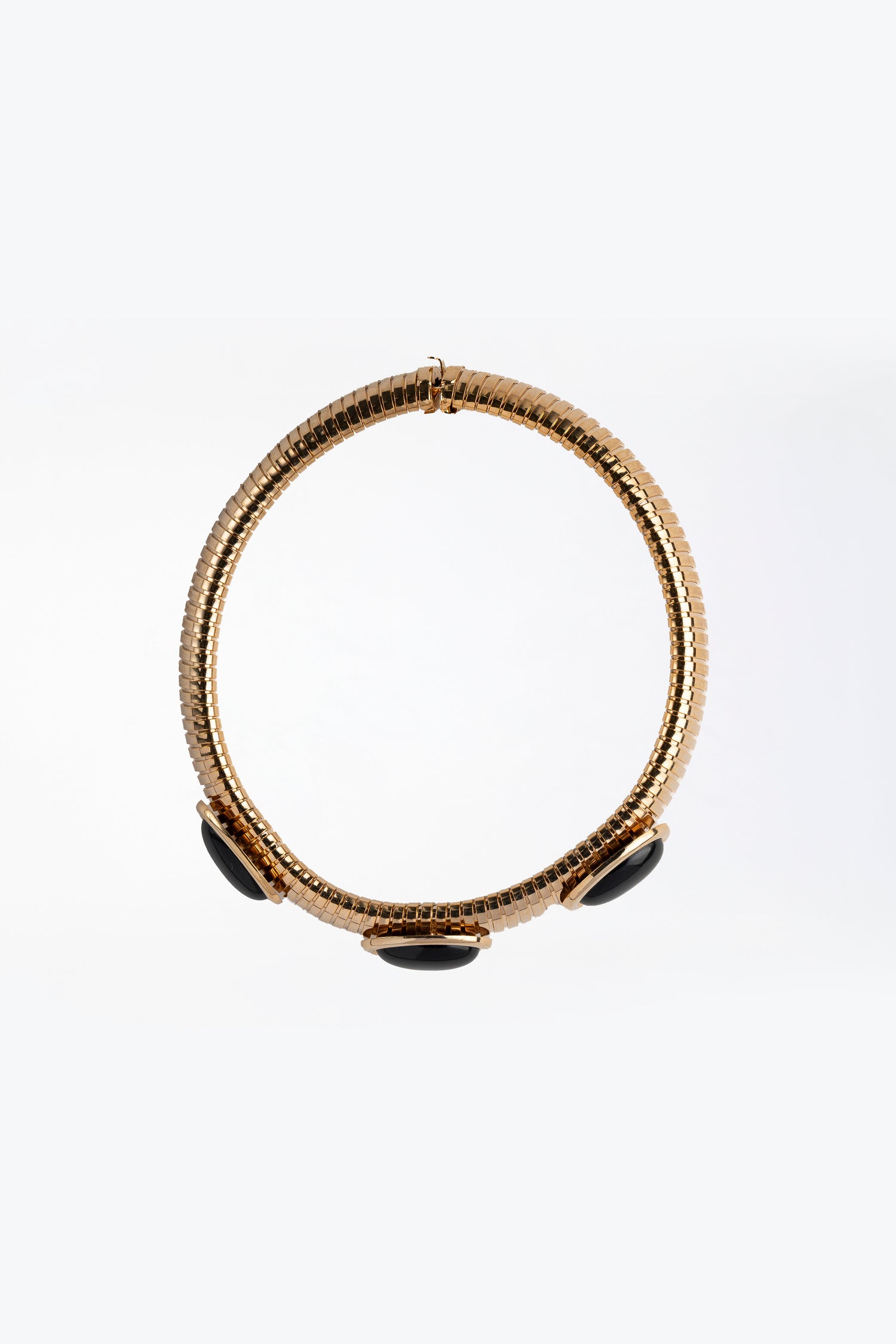 Collana Tubo Gas Oversize con Ovale Cabochon 18x25