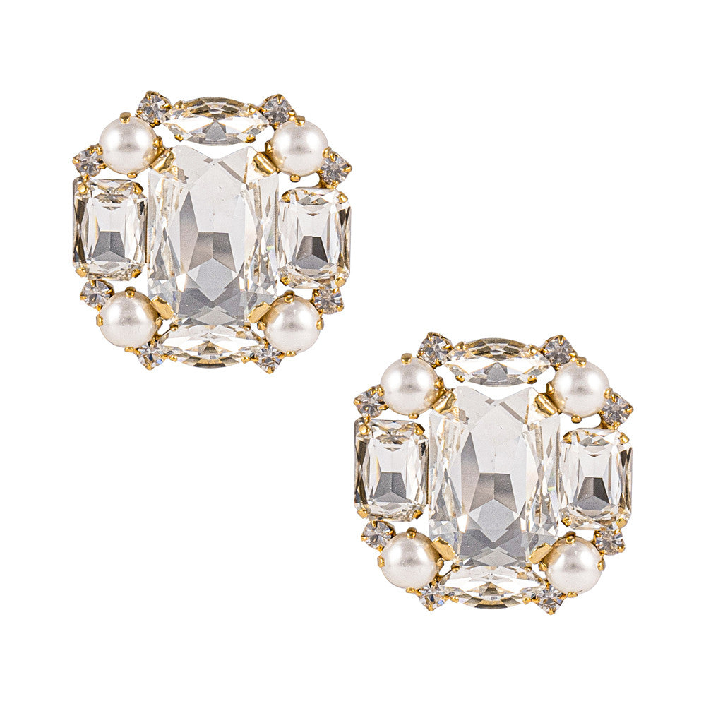 Orecchini lobo Pearly Shine con pietre