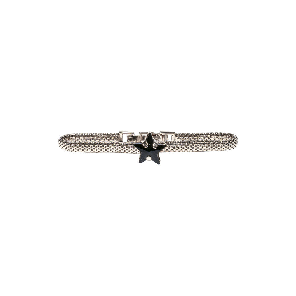 Bracciale traforato con stella in pietra