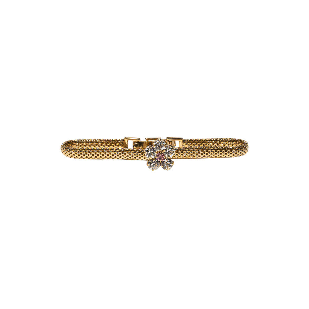 Bracciale traforato con fiore di ciliegio in pietra