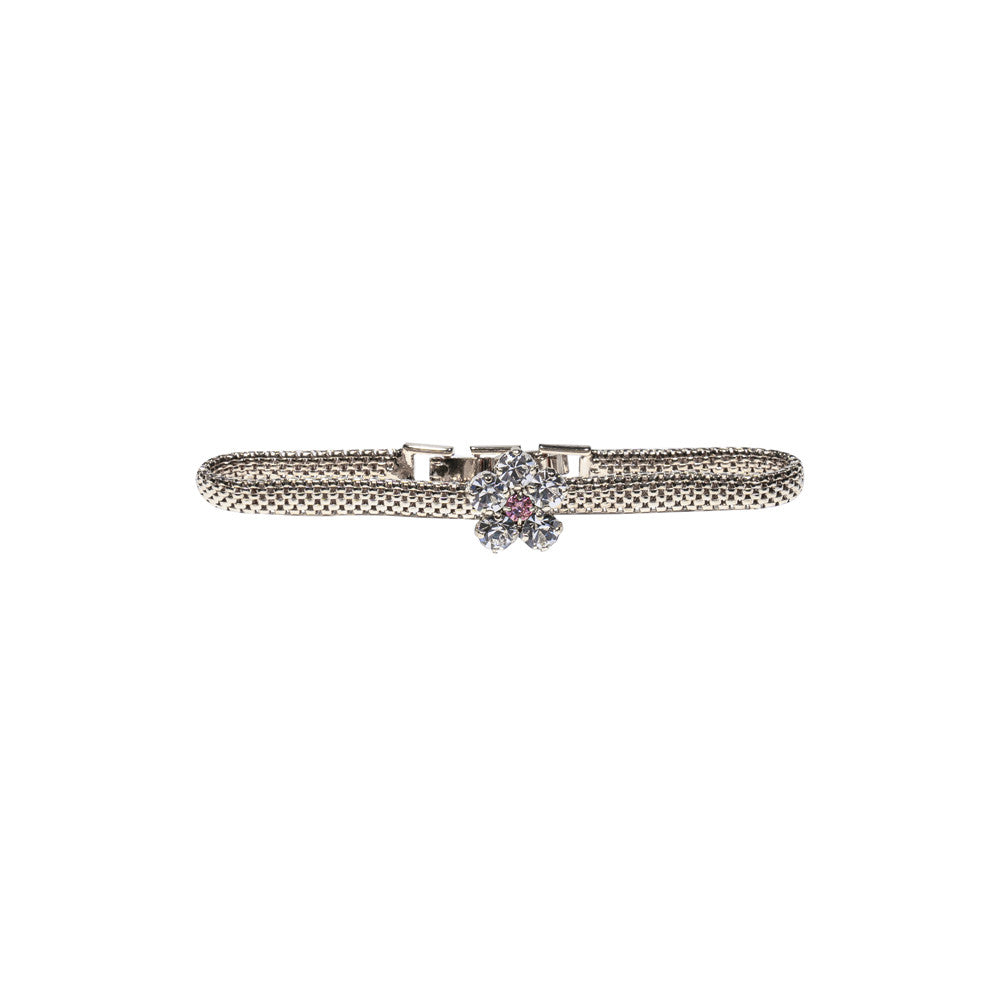 Bracciale traforato con fiore di ciliegio in pietra