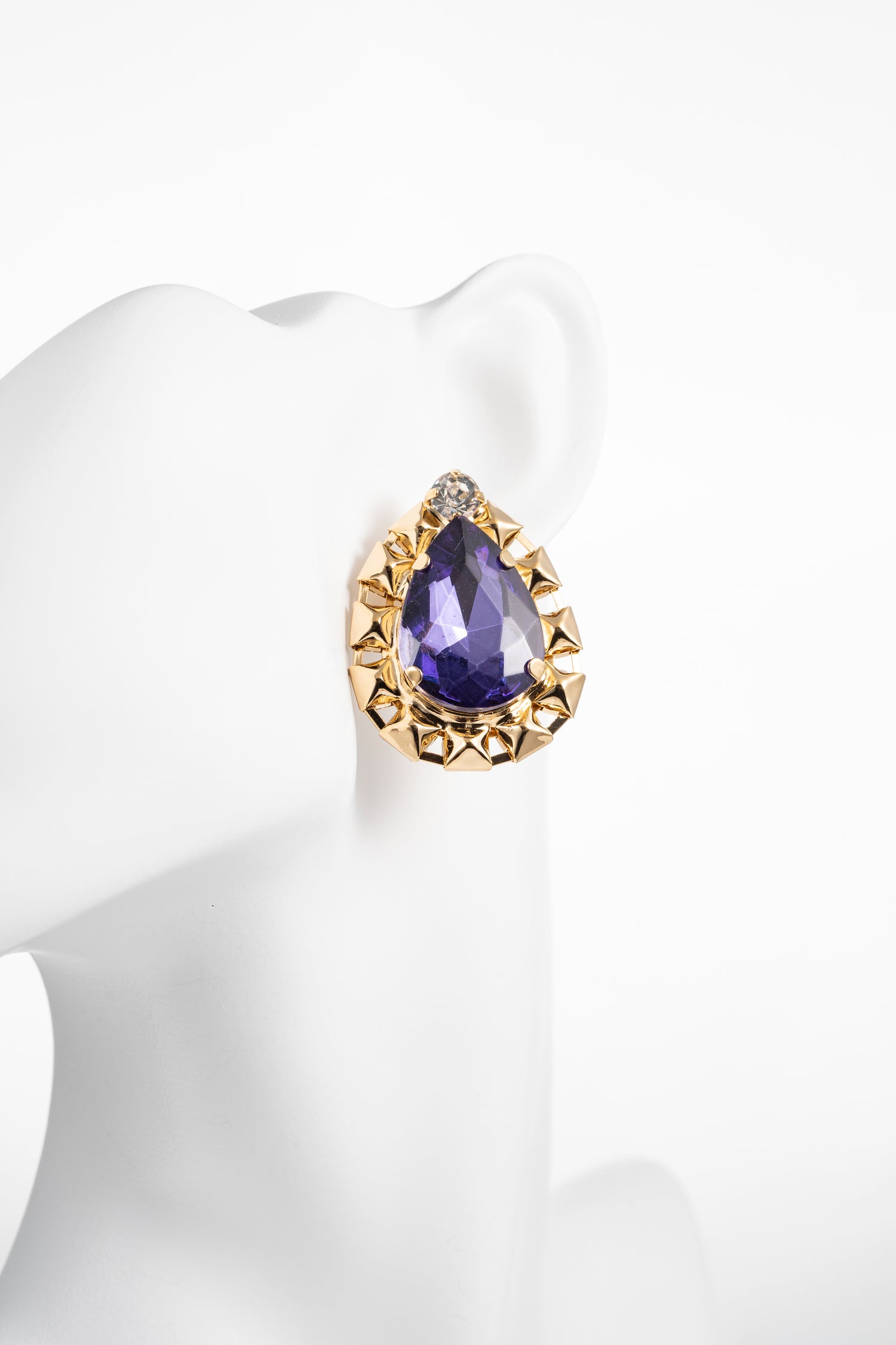 Orecchini Gocce Preziose con Dettagli Oro Viola Imperiale
