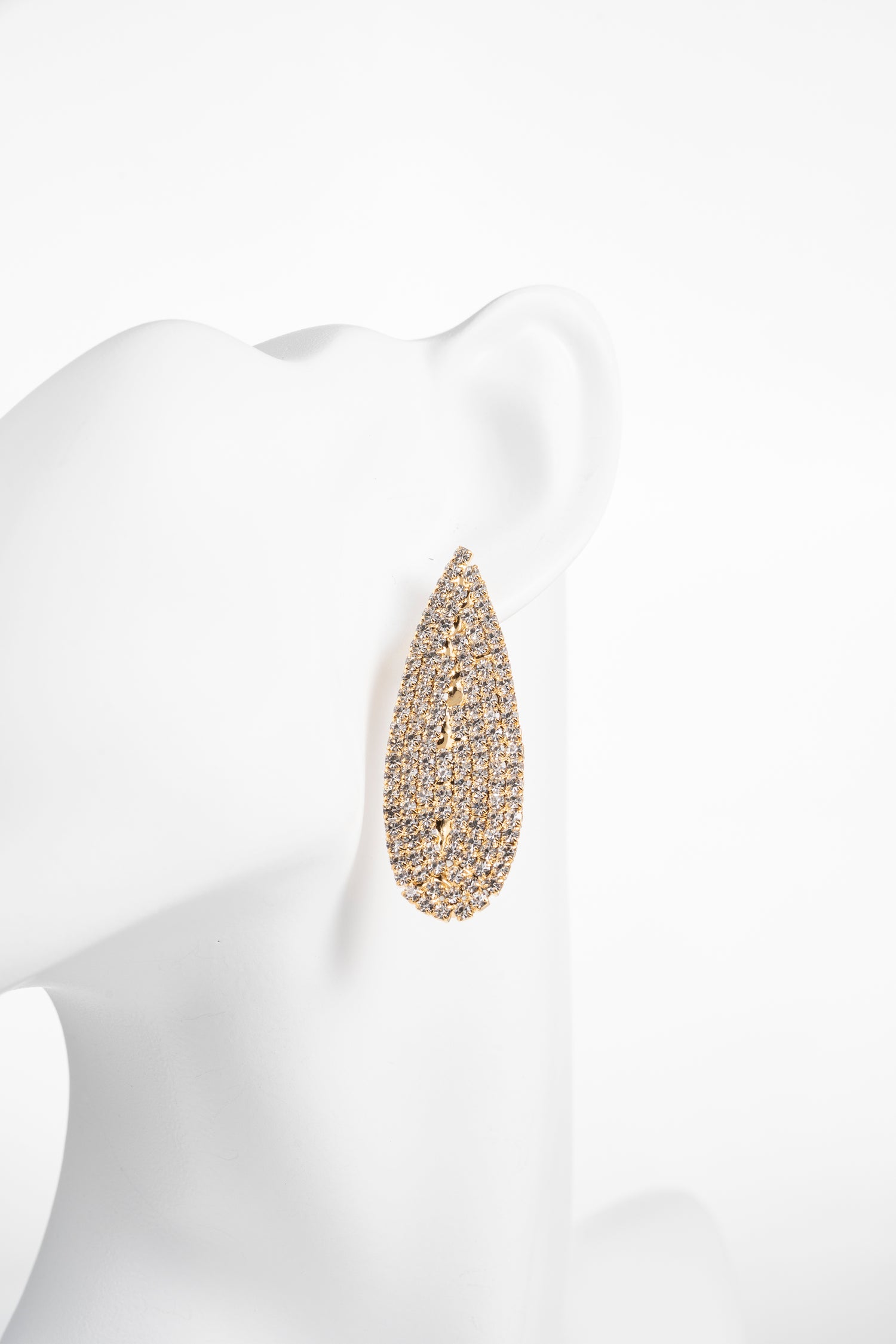 Orecchini Pavé a Goccia con Cristalli Brillanti Golden Mirage