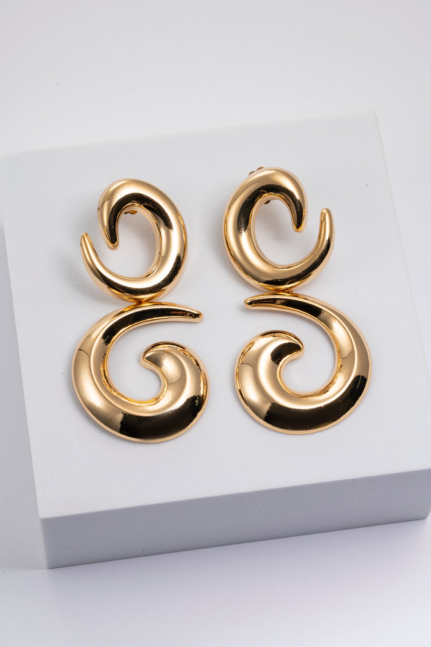 Orecchini dorati doppi a spirale Gemini