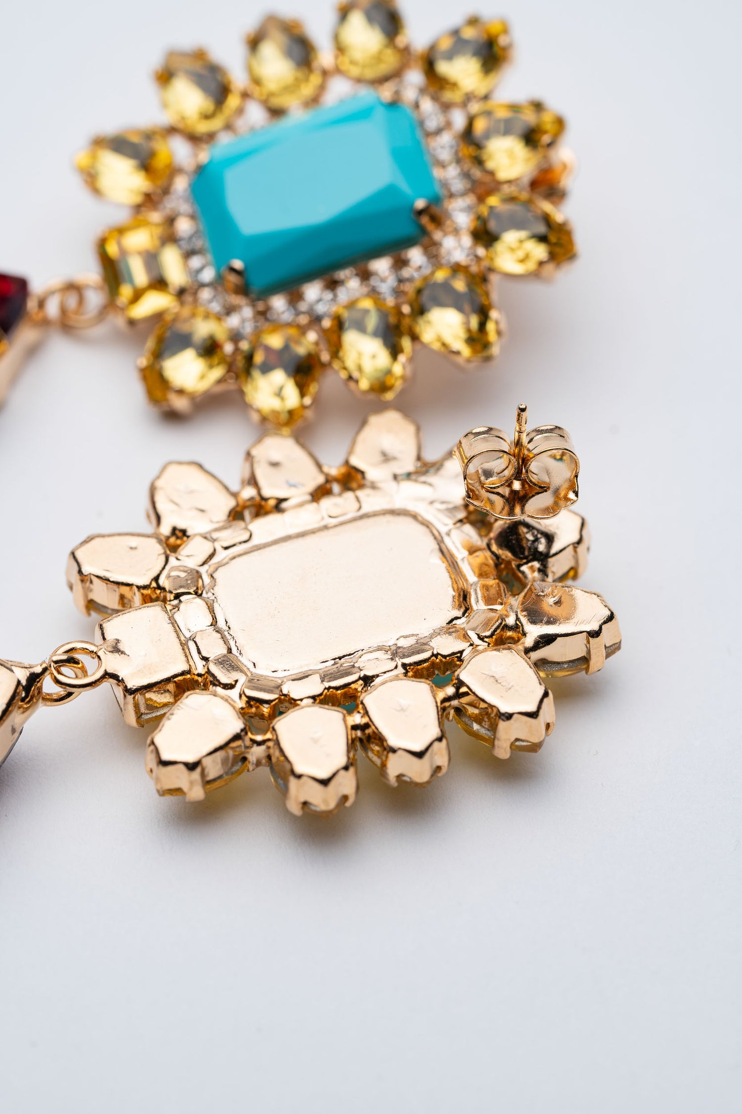 Orecchini Fioritura di Colori con Cristalli Turchesi e Fuchsia e Light topaz