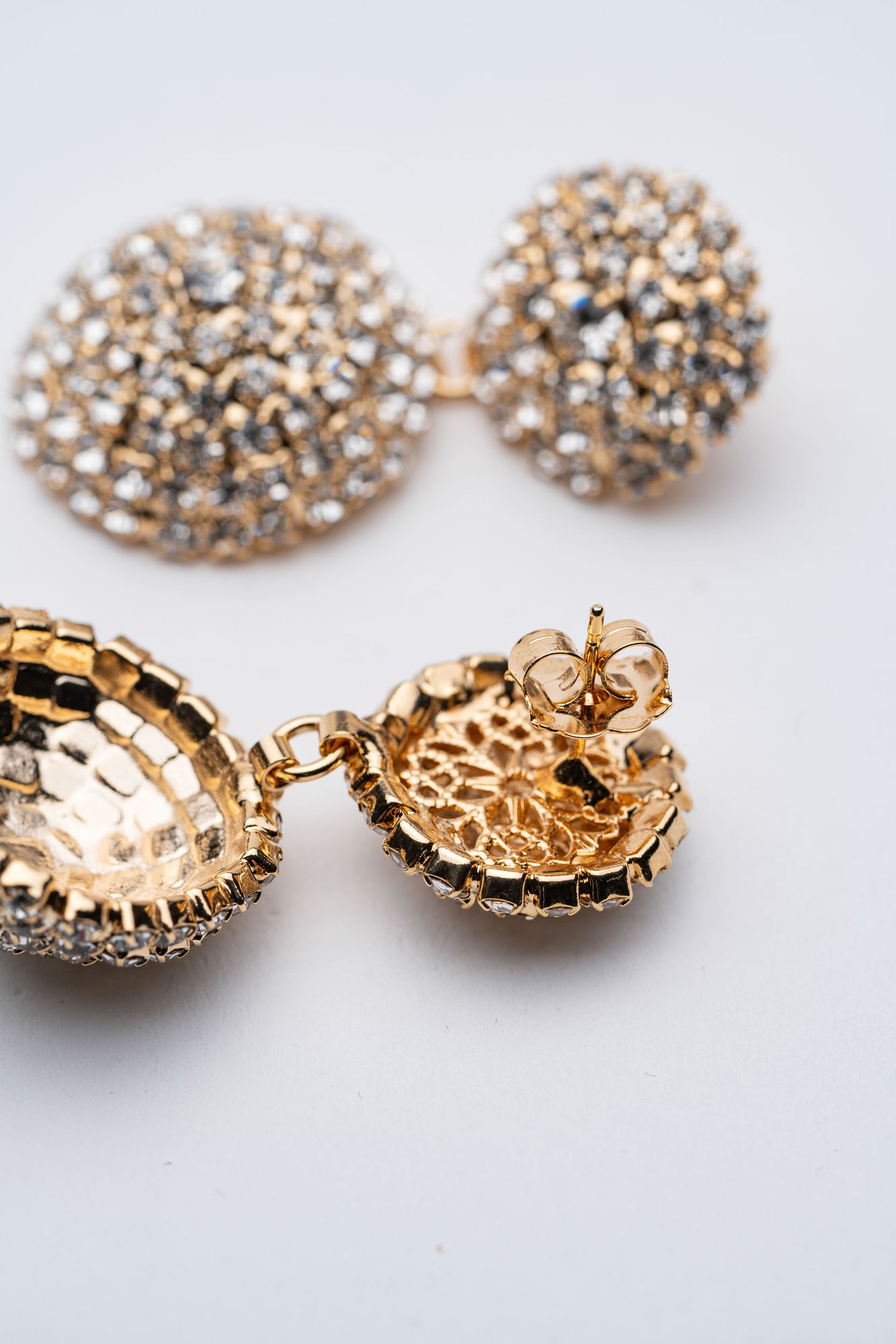 Orecchini Sfera di Luce – Doppia sfera con strass scintillanti