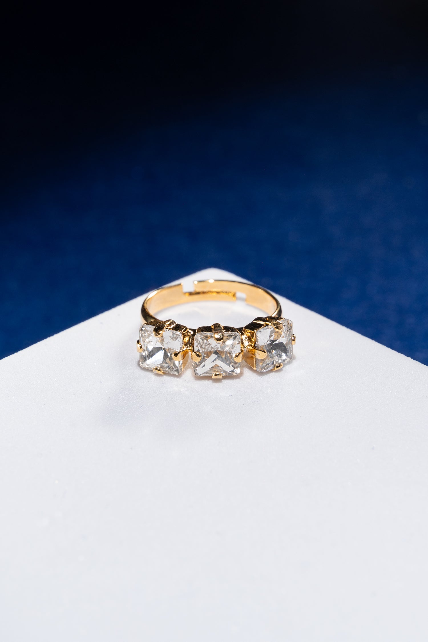 Anello in Cristalli Quadrati Gold QUADRE'