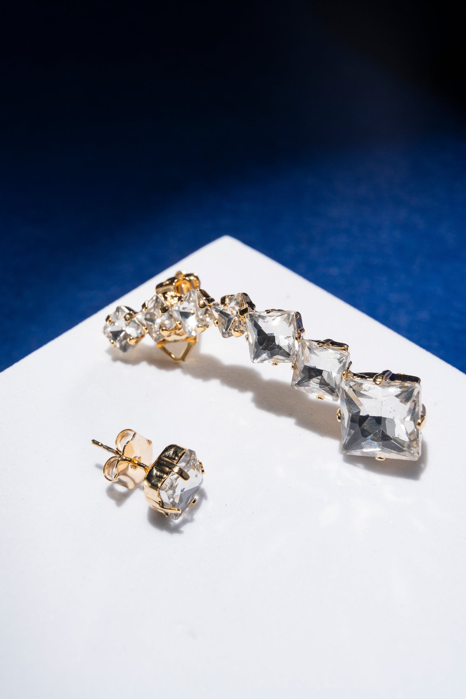 Earcuff in Cristalli Quadrati Gold QUADRE'