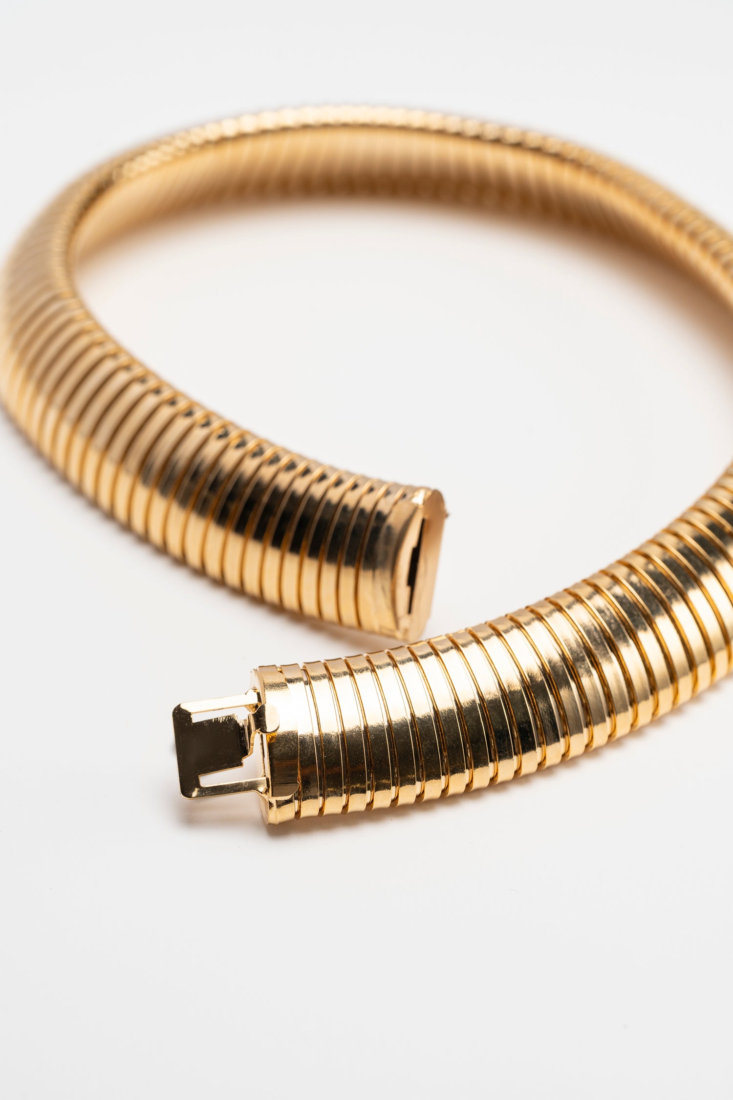 Collana Girocollo Dorata Effetto Snake Big