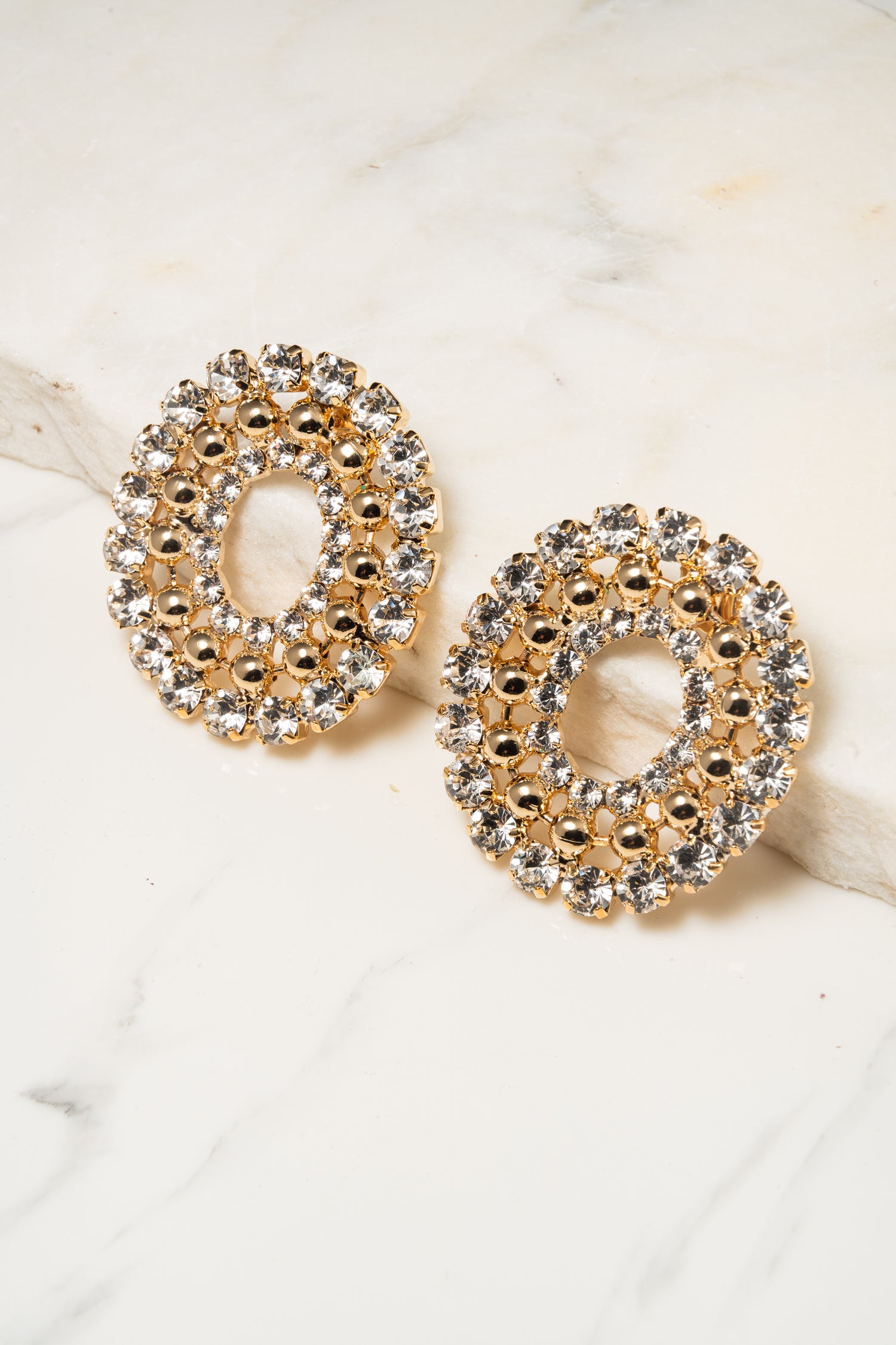 AURÉLIA Orecchini Cerchio Ricamato di Cristalli