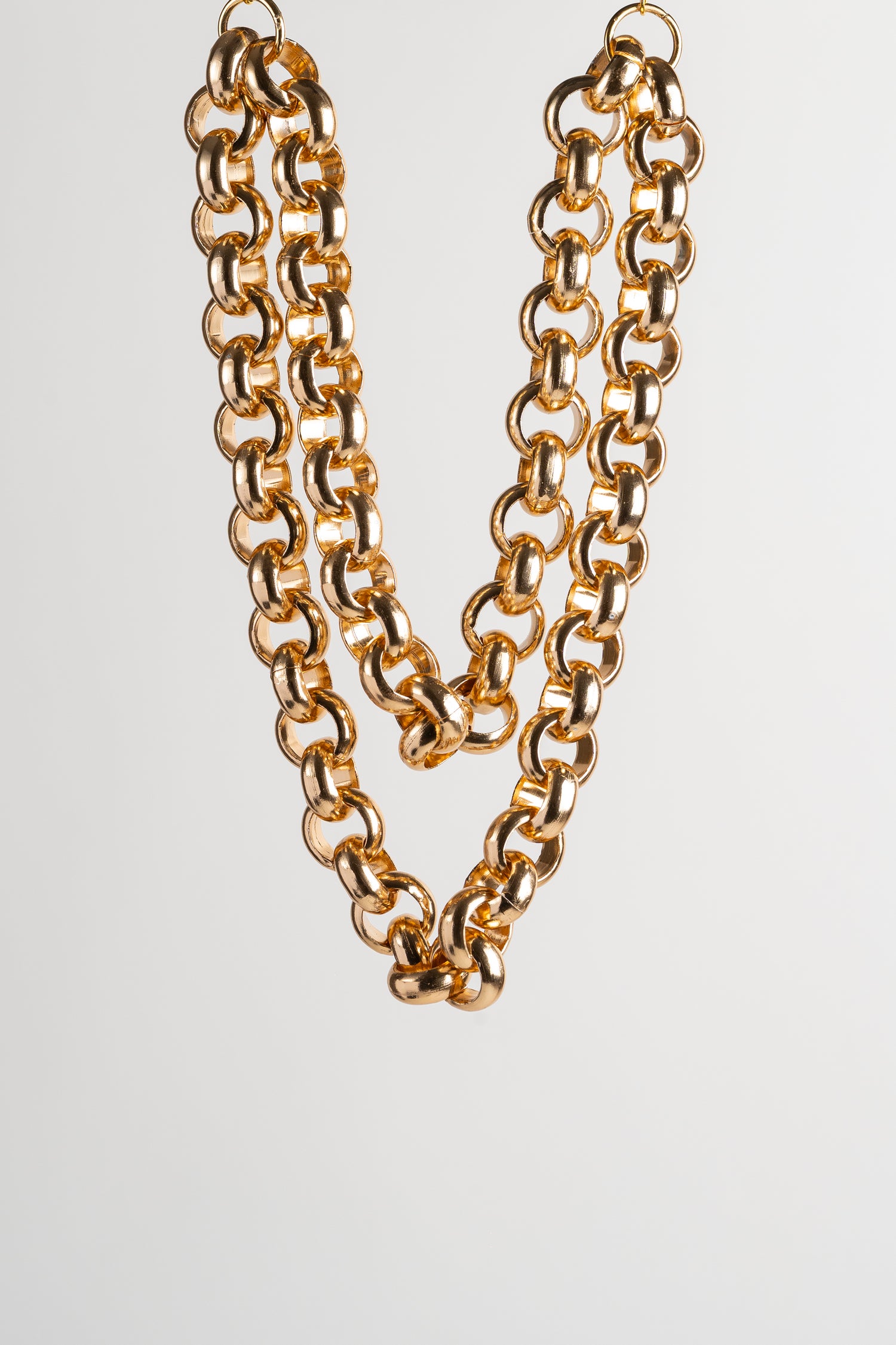 Collana Onde Dorate a Maglia Rotonda