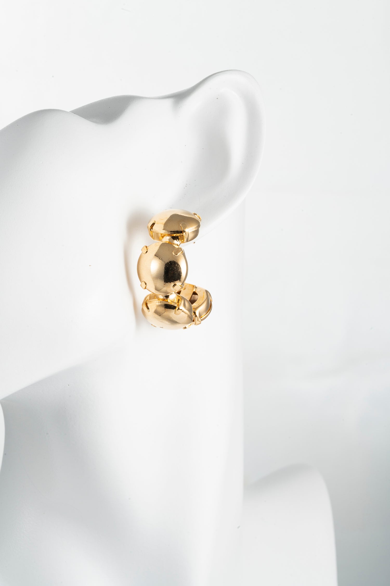 Orecchini a Cerchio Modulari in Oro Lucido Golden Link Hoops