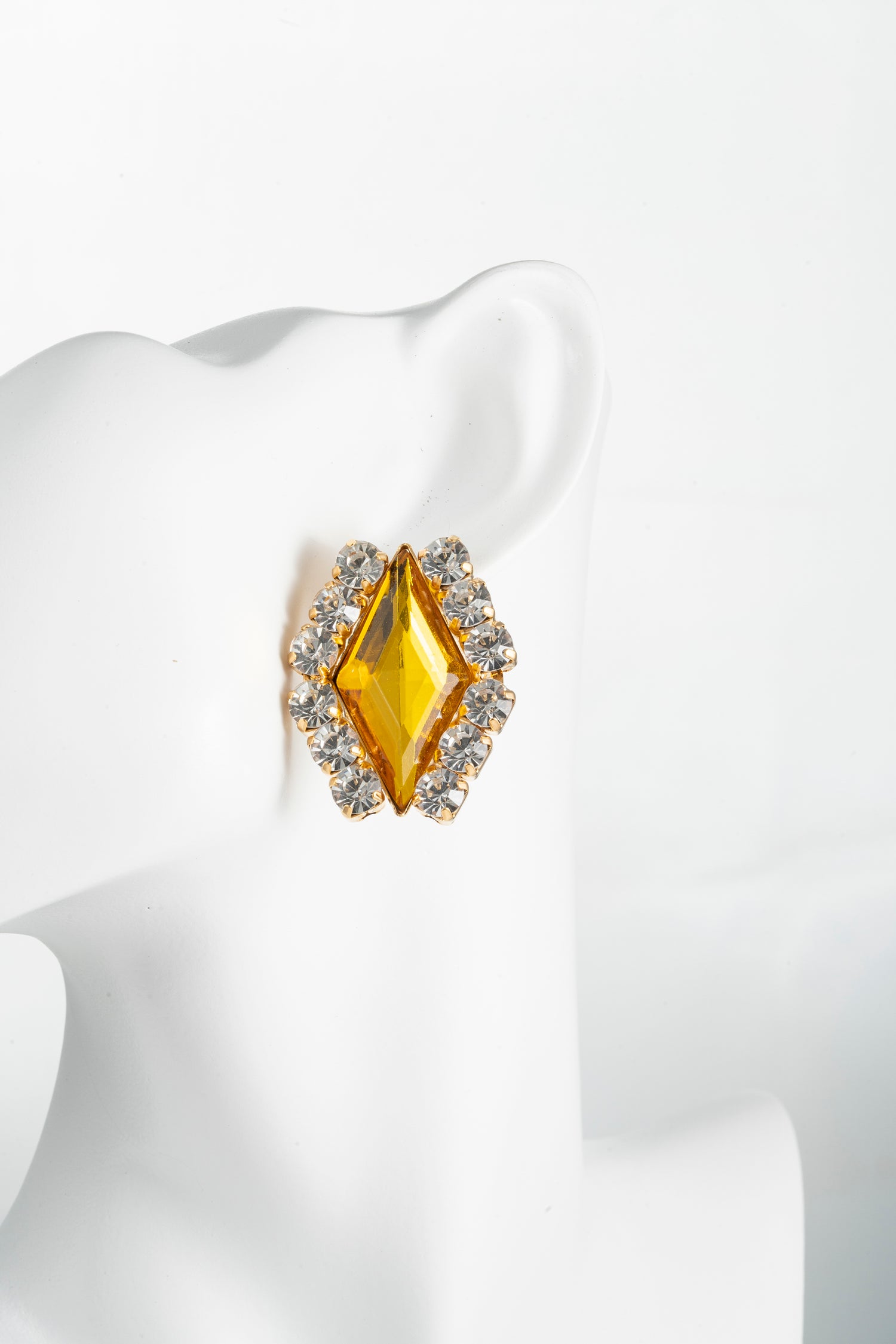 Orecchini Statement con Cristallo Topaz e Strass Solar Queen