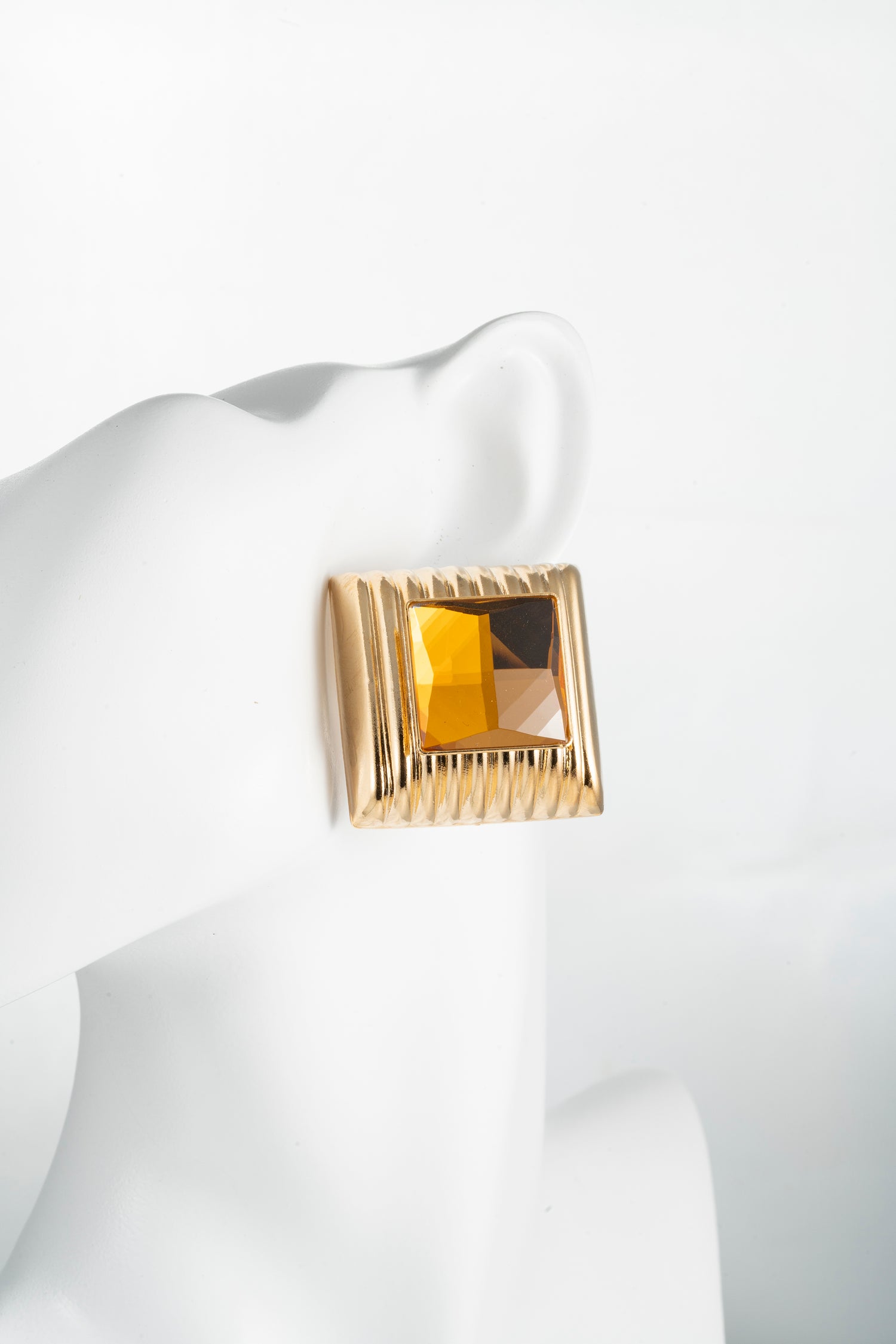 Orecchini Statement Placcati Oro con Cristallo Topaz Sunset Glint