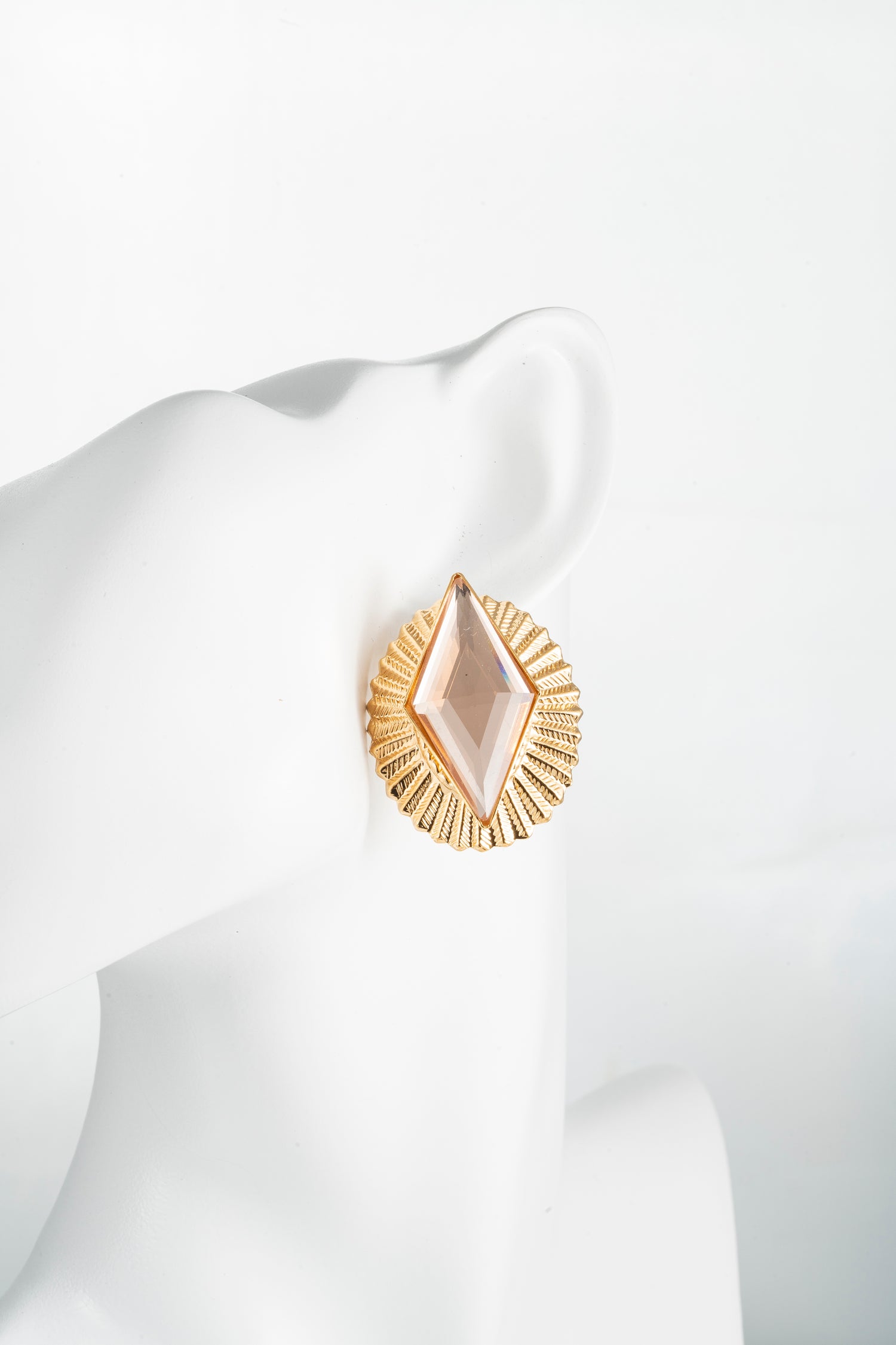 Orecchini Placcati Oro con Cristallo Light Peach Stellar Flame