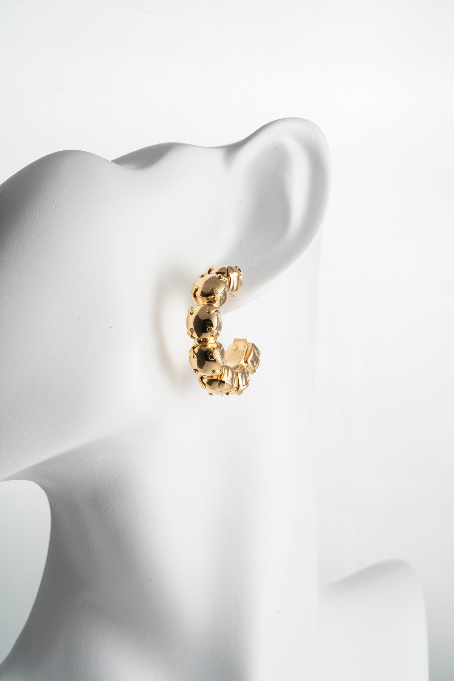 Orecchini Cerchio con Maglie Bombate Dorate Chunky Gold