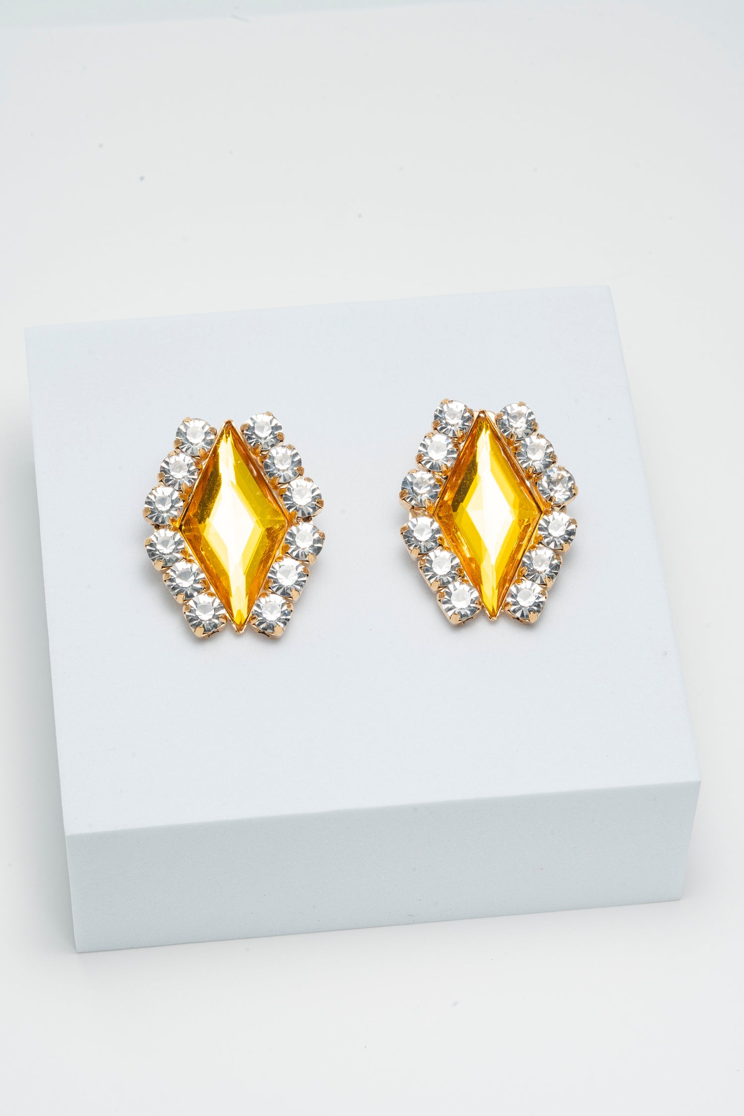 Orecchini Statement con Cristallo Topaz e Strass Solar Queen