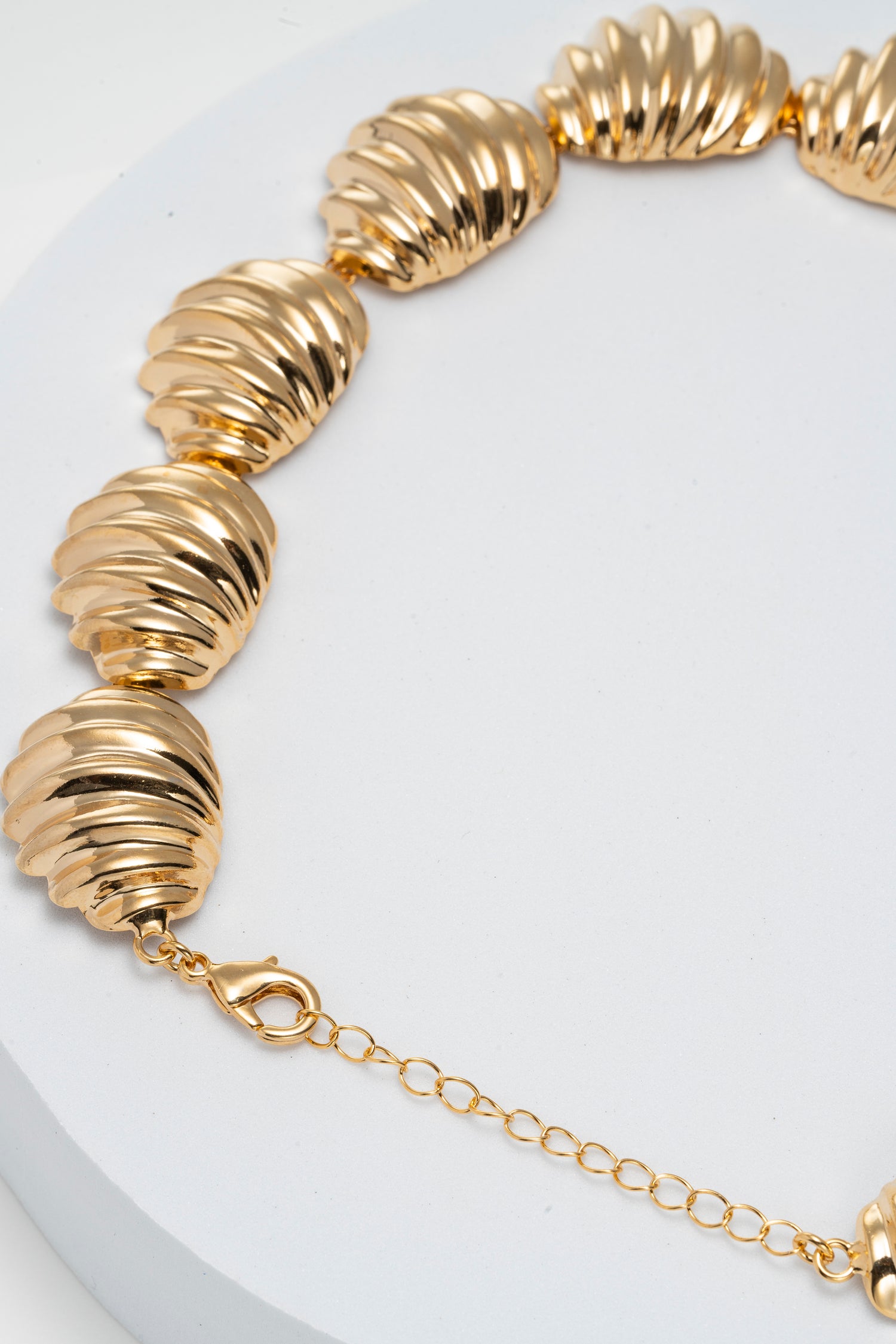 Collana Scultorea a Maglie Bombate Ondulato Wave