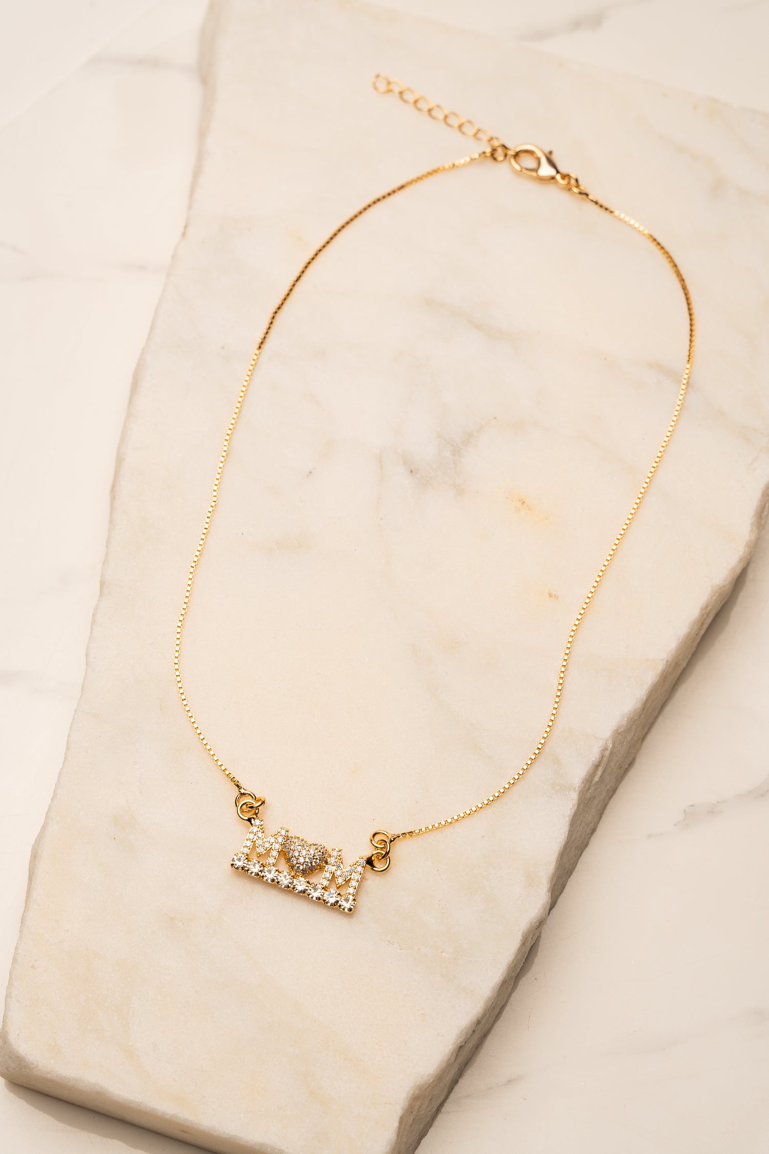 Collana Mom con cuore in zirconi