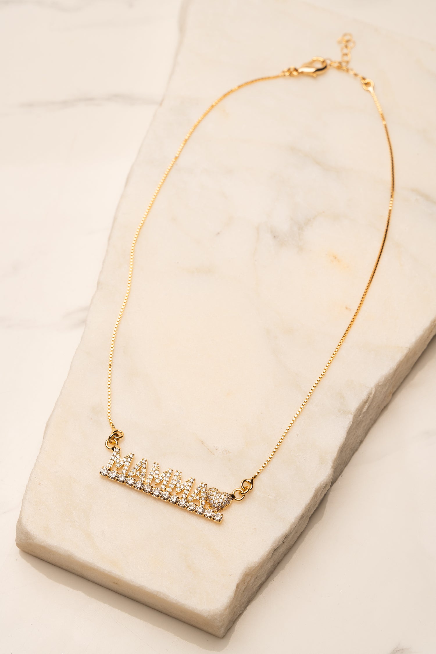 Collana Mamma con cuore in zirconi