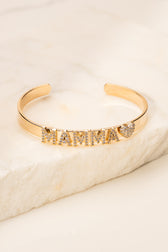 Bracciale Rigido Mamma con  cuore in zirconi