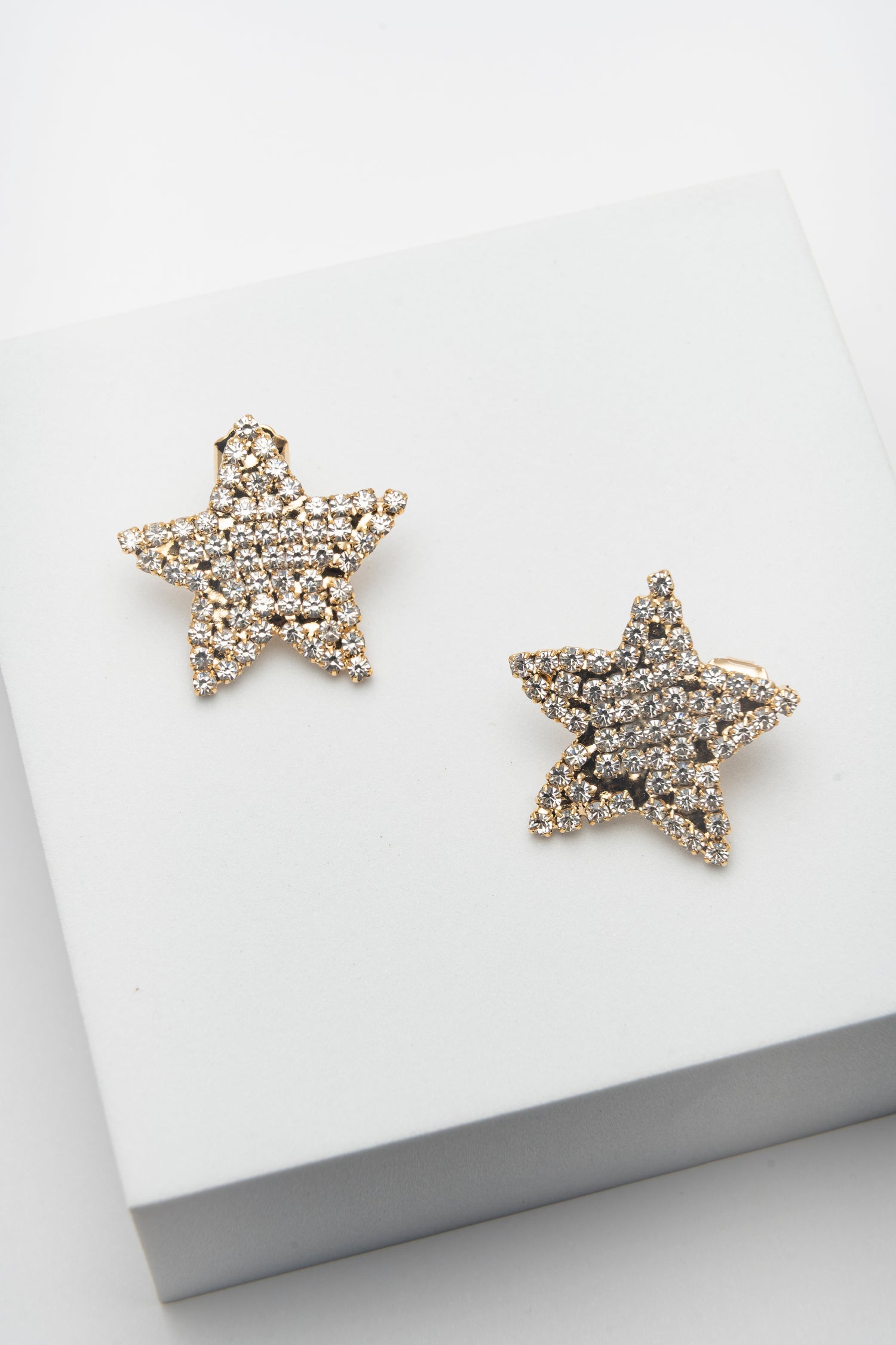 Orecchini Stella di Luce in Cristalli Dorati