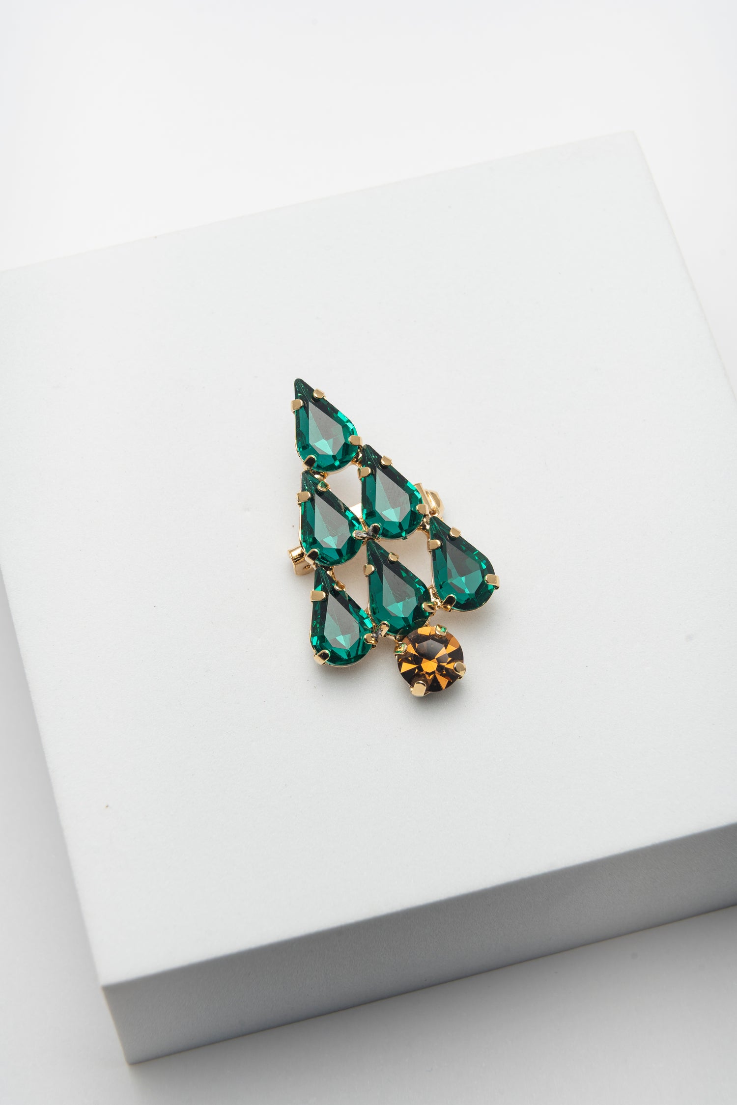 Spilla Alberello in Cristalli Emerald Fancy Christmas Tree