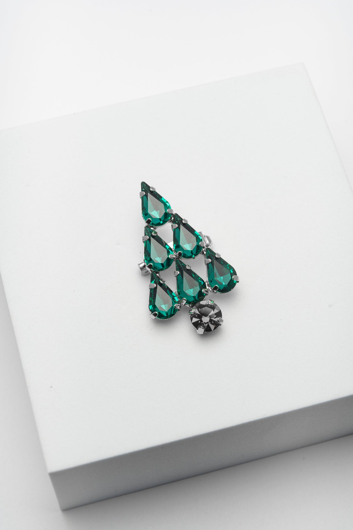 Spilla Alberello in Cristalli Emerald Fancy Christmas Tree