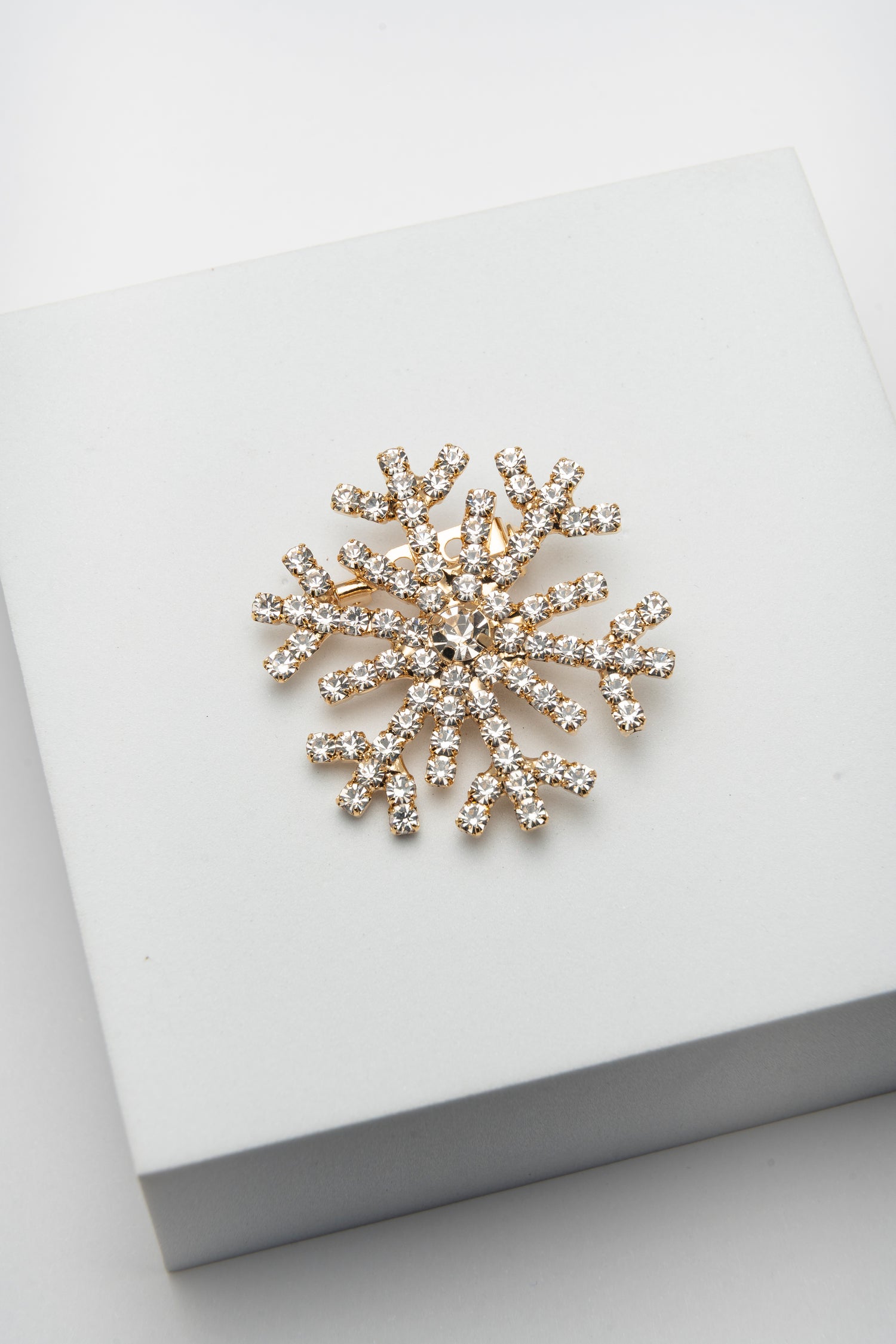 Spilla Fiocco di Neve in Cristalli Brillanti Frozen Crystal Snowflake
