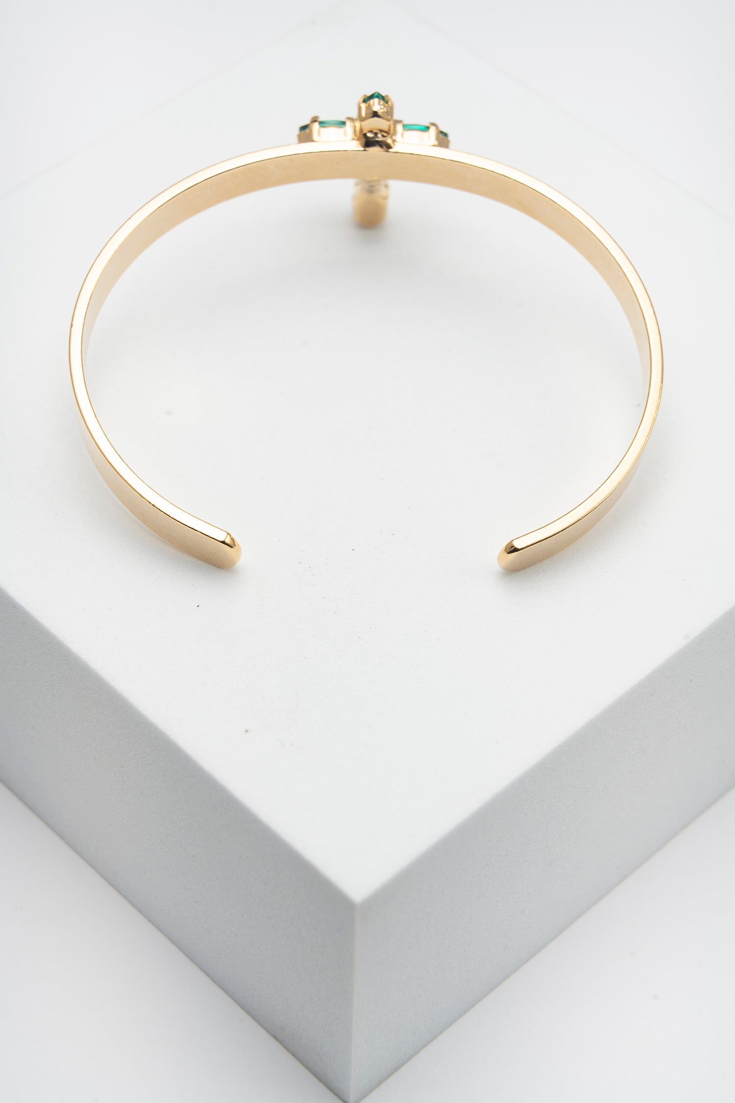 Bracciale Rigido Regolabile Emerald Cross