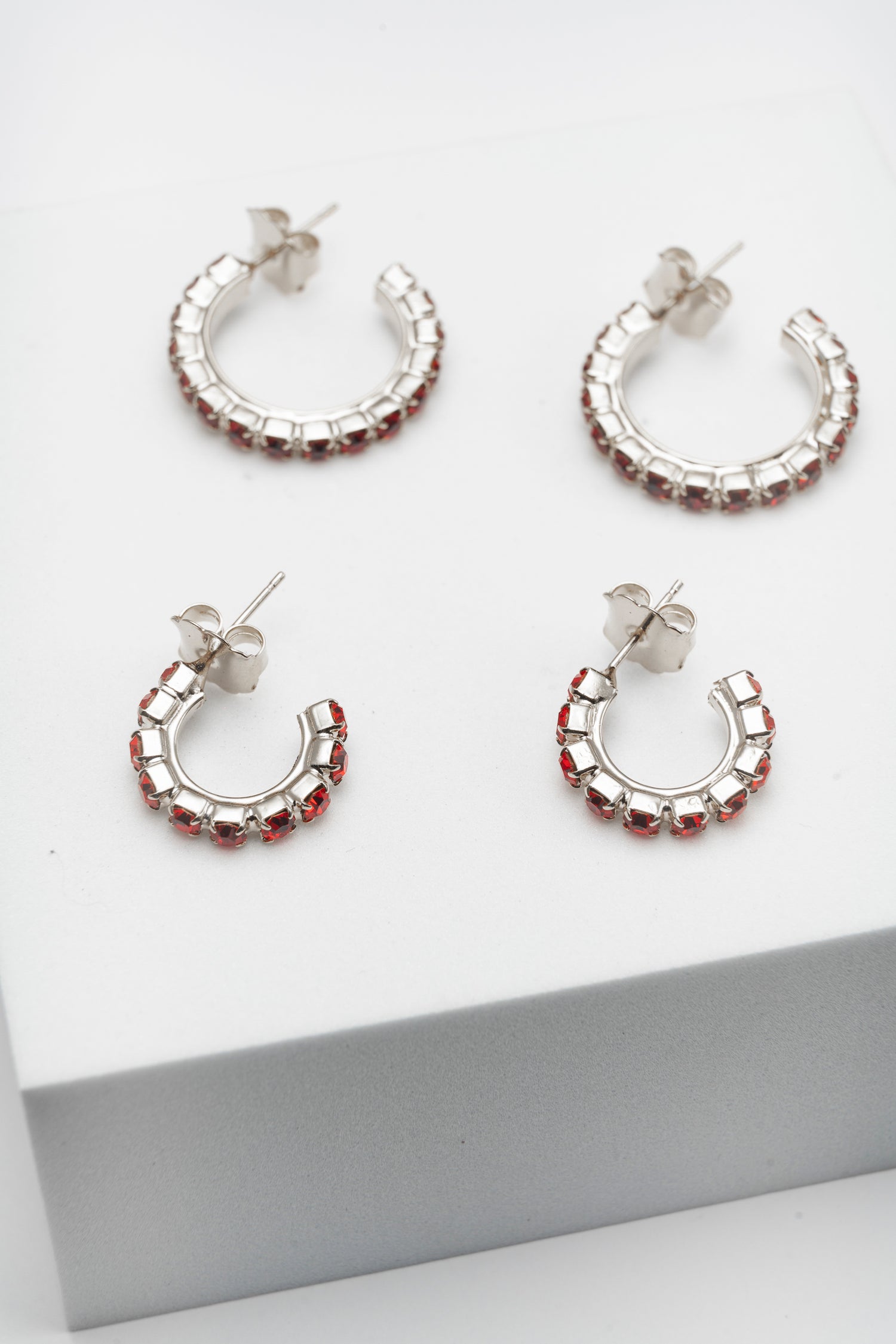 Orecchini Dual Cerchietti in Strass