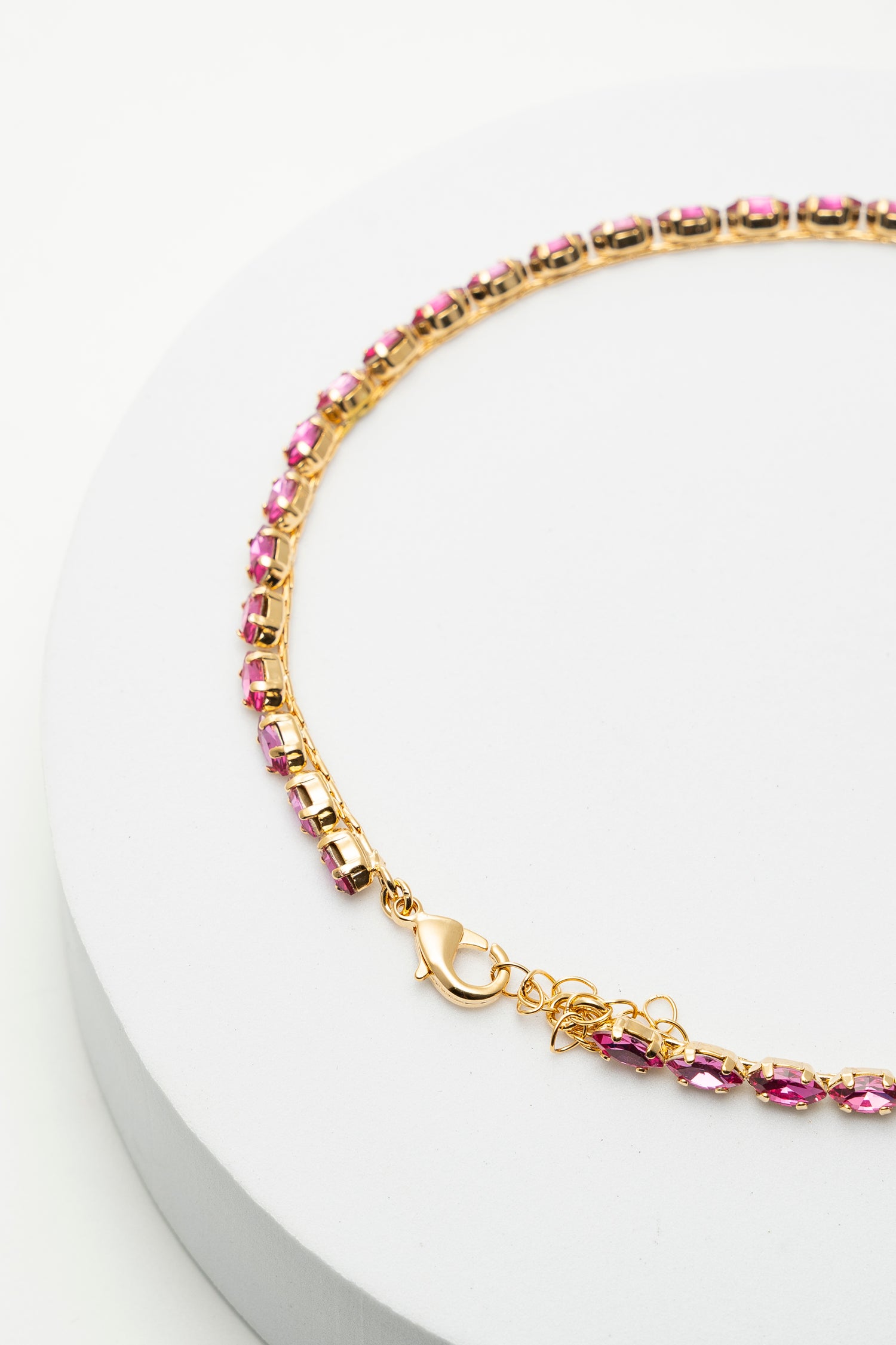 Collana Amoréa Dorato con Cristalli Fucsia