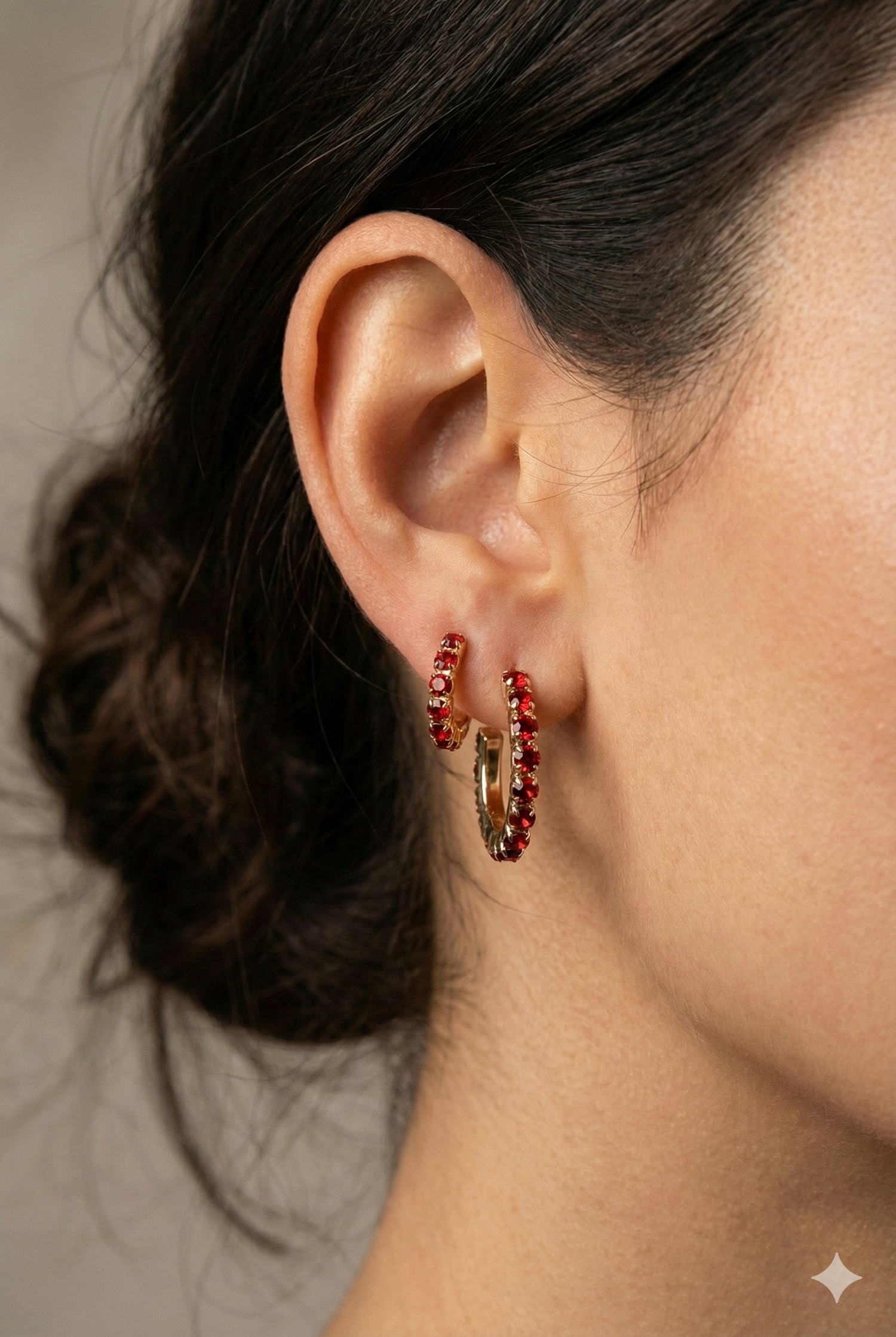 Orecchini Dual Cerchietti in Strass