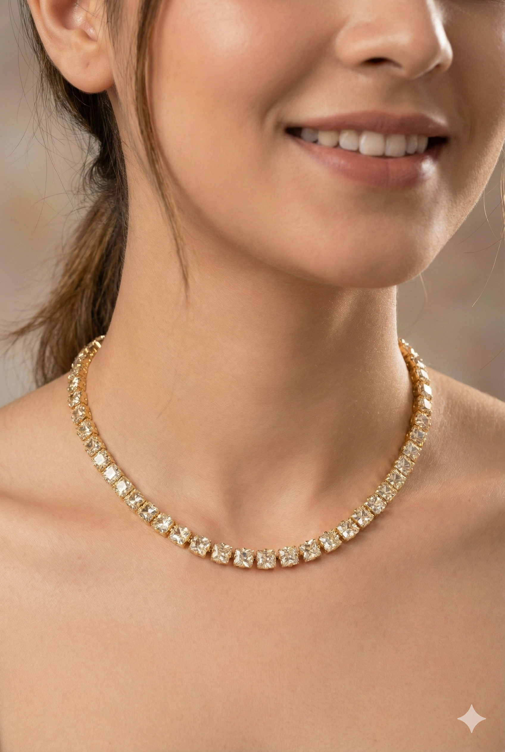 Collana in Cristalli Quadrati Gold QUADRE'