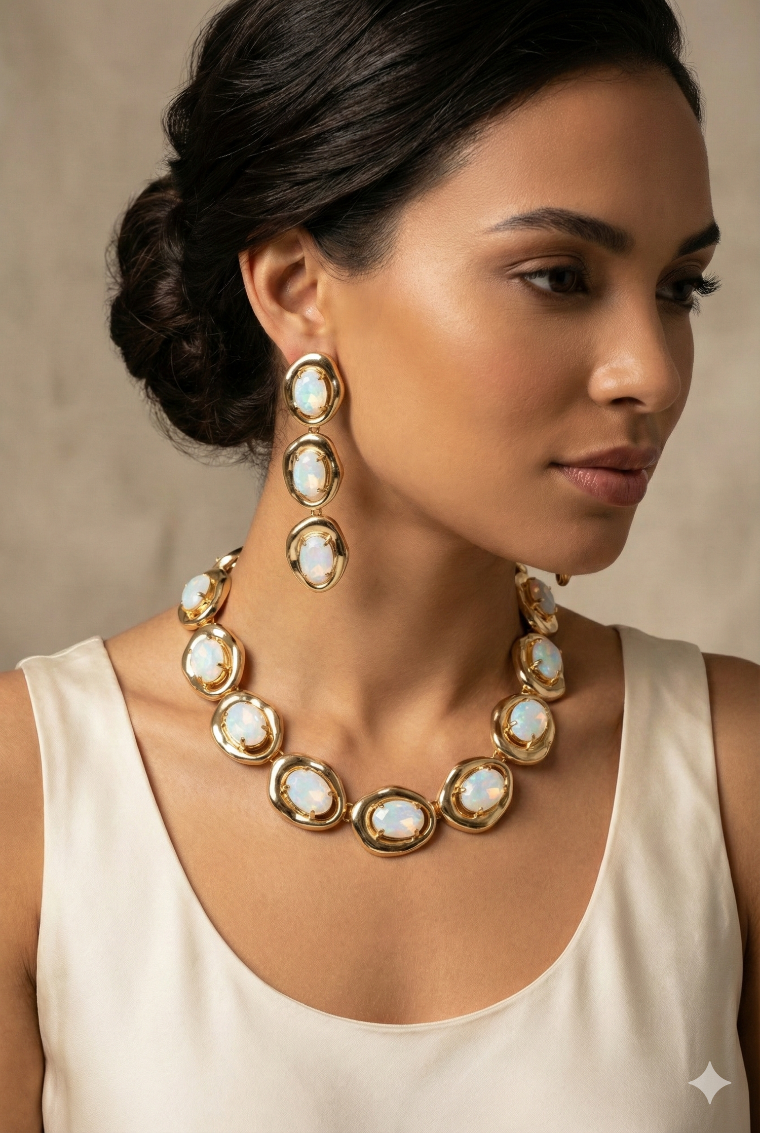 Set Polar Light Placcato Oro con Cristalli Opalescenti