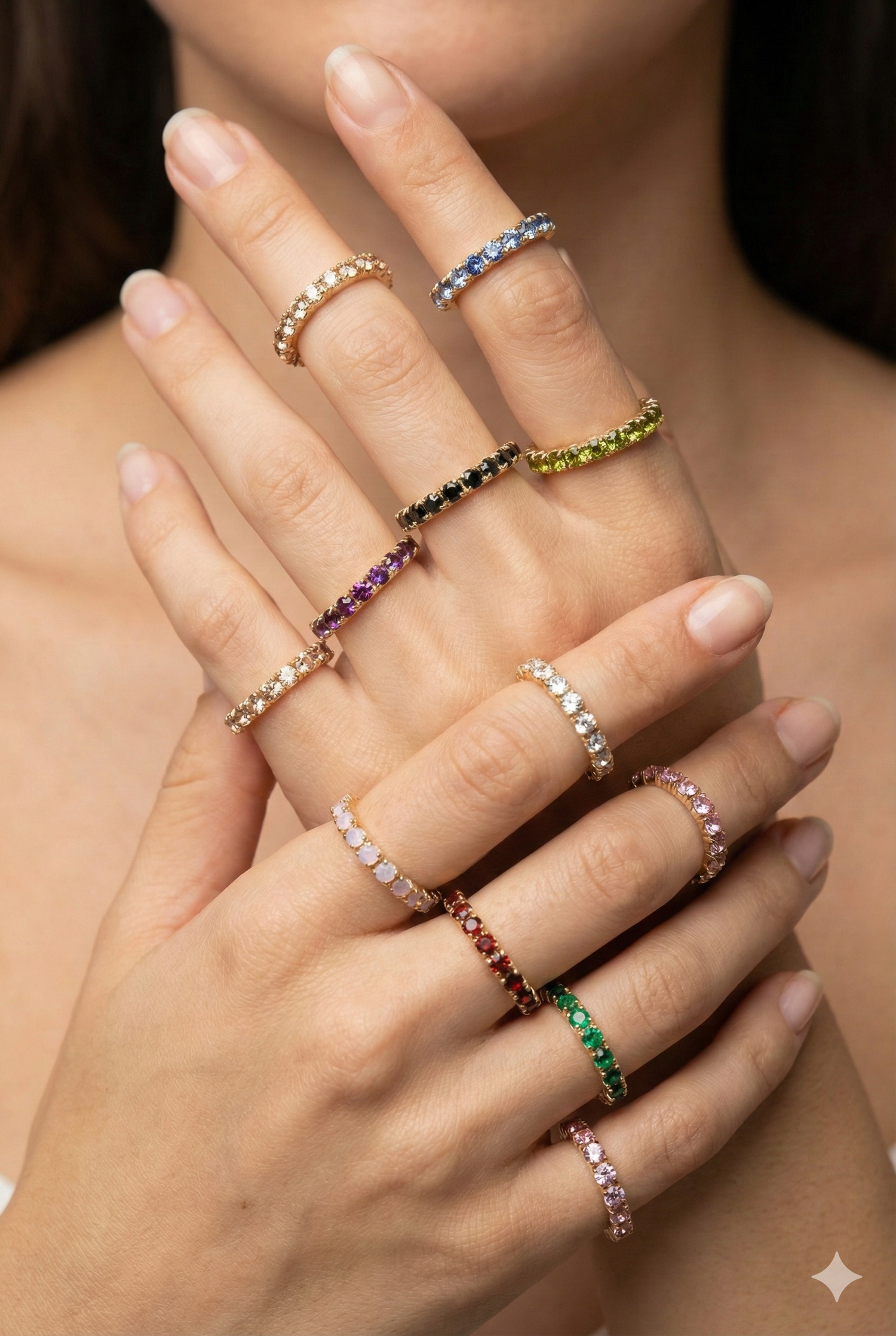 Arcobaleno d’Oro Verette con Cristalli Colorati